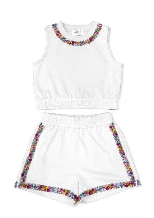 White Rainbow Gems Short Set
