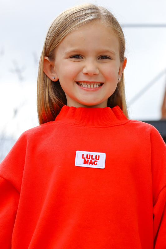 Lulu Mac- Kids Terry Cloth Red Sweatshirt