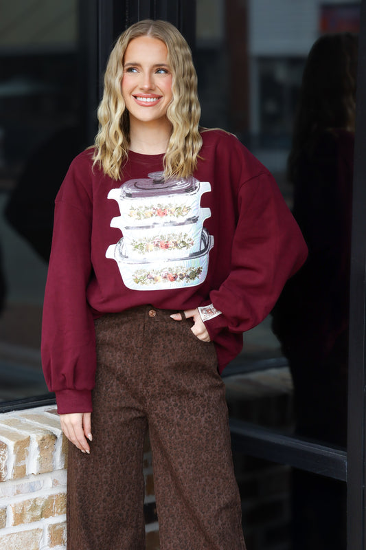 QOS Maroon Vintage Sweatshirt