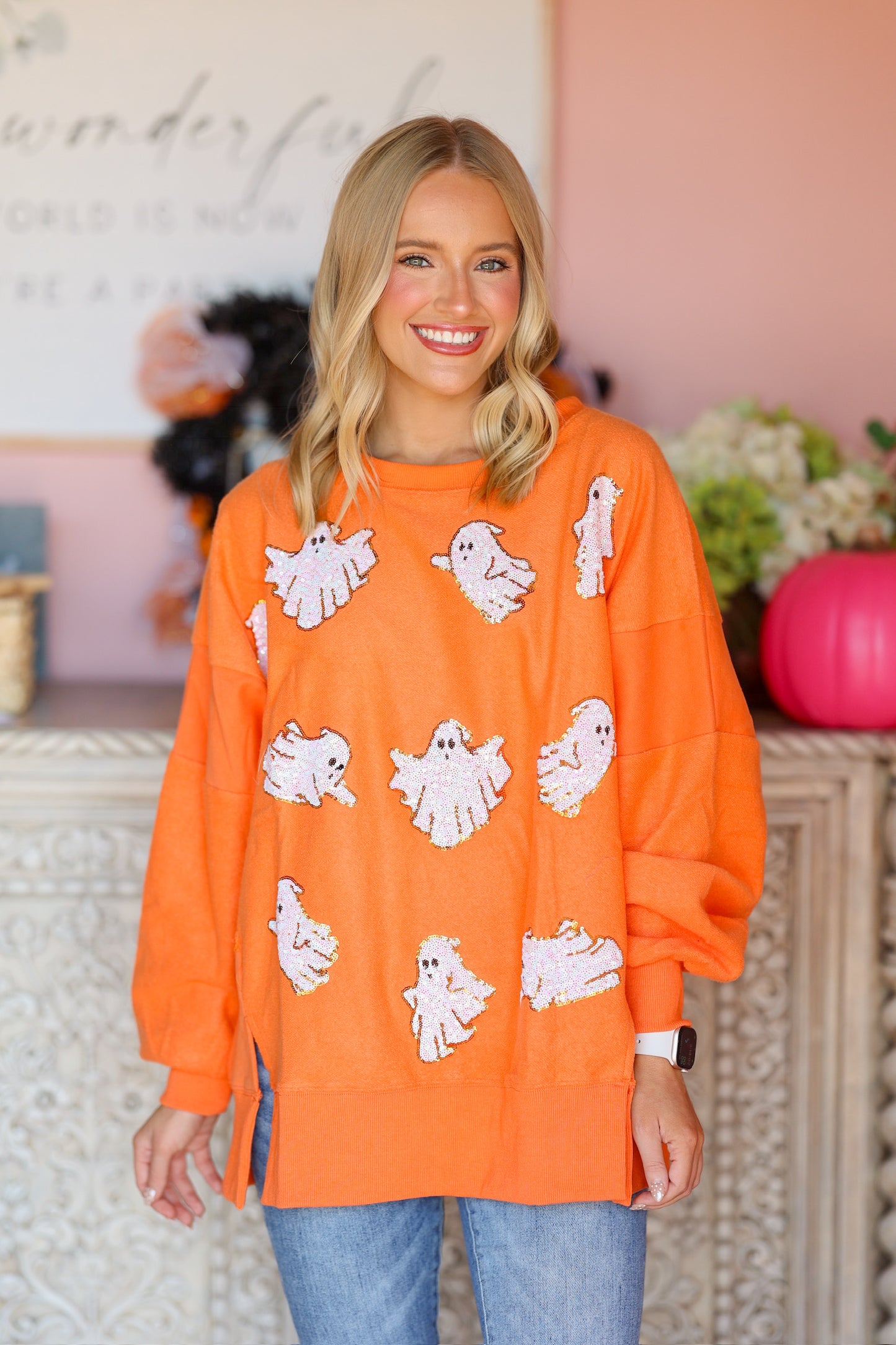 Orange Ghost Sweatshirt