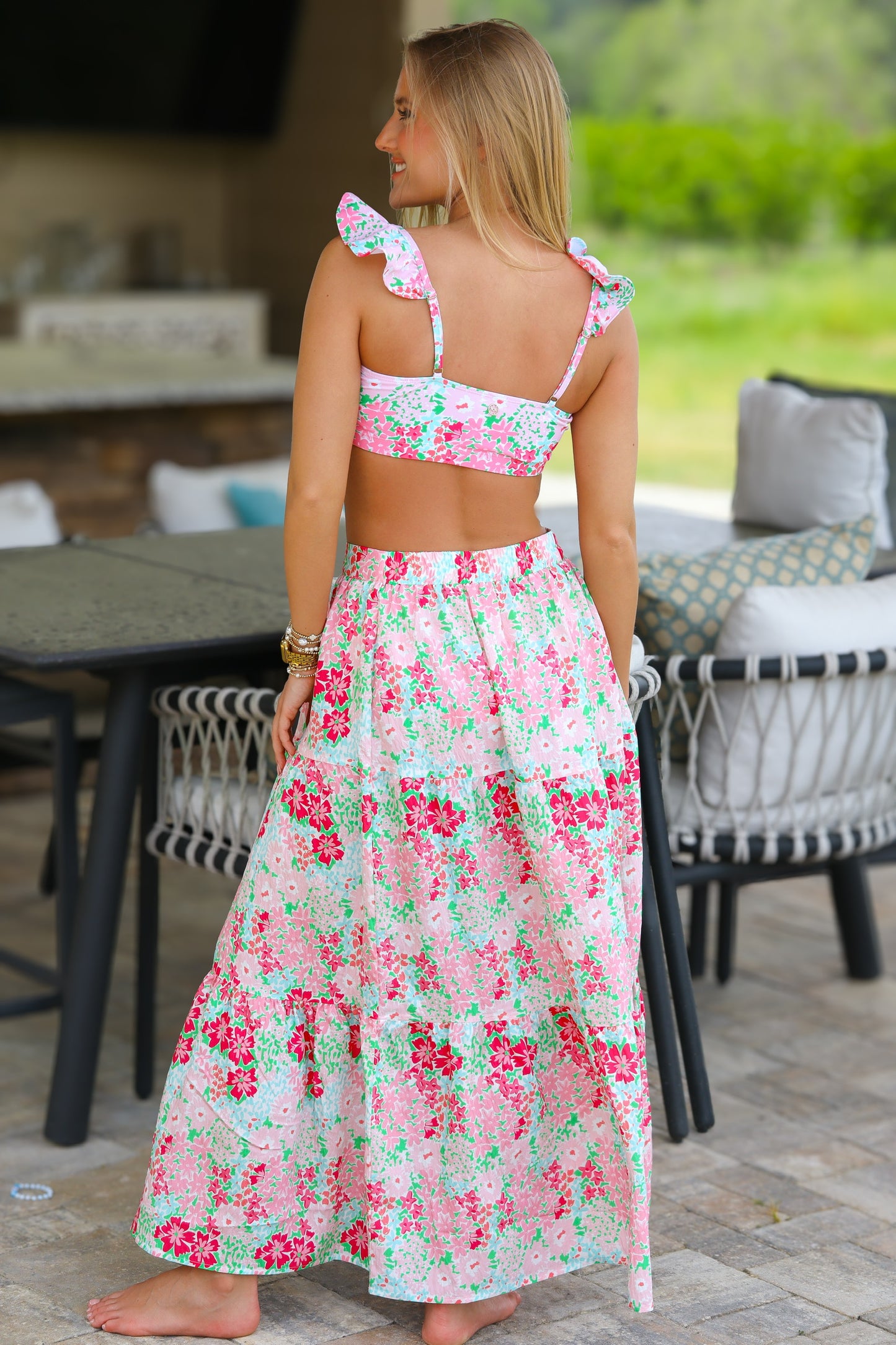 Nessa Petal Perfect Pink Maxi Skirt