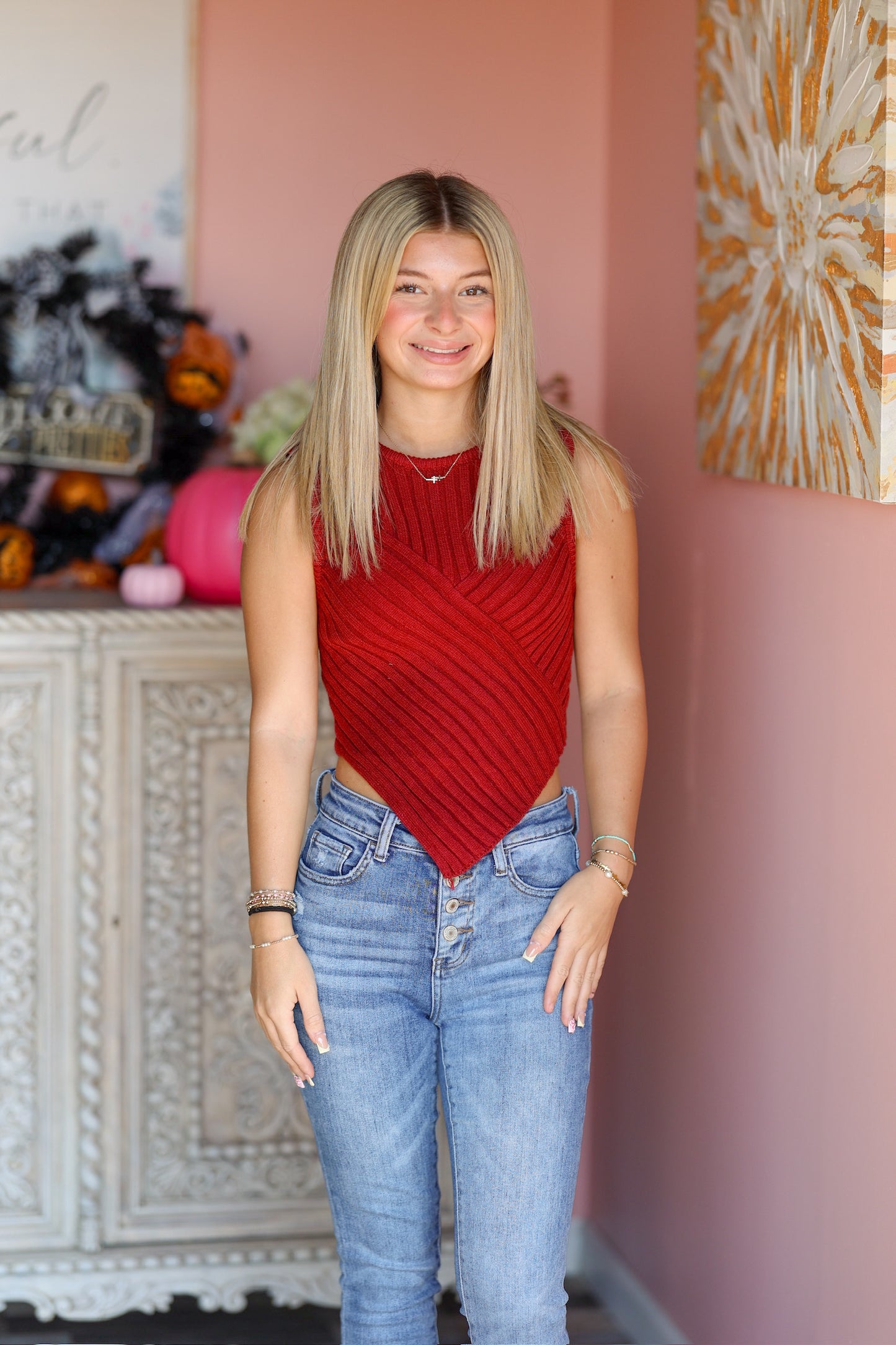 Ruby Red Knit Tank