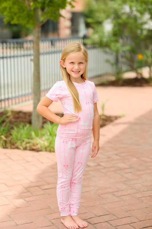 Kids Pink Bow Pajamas