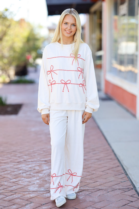 Twist Bow Crewneck Sweat Set