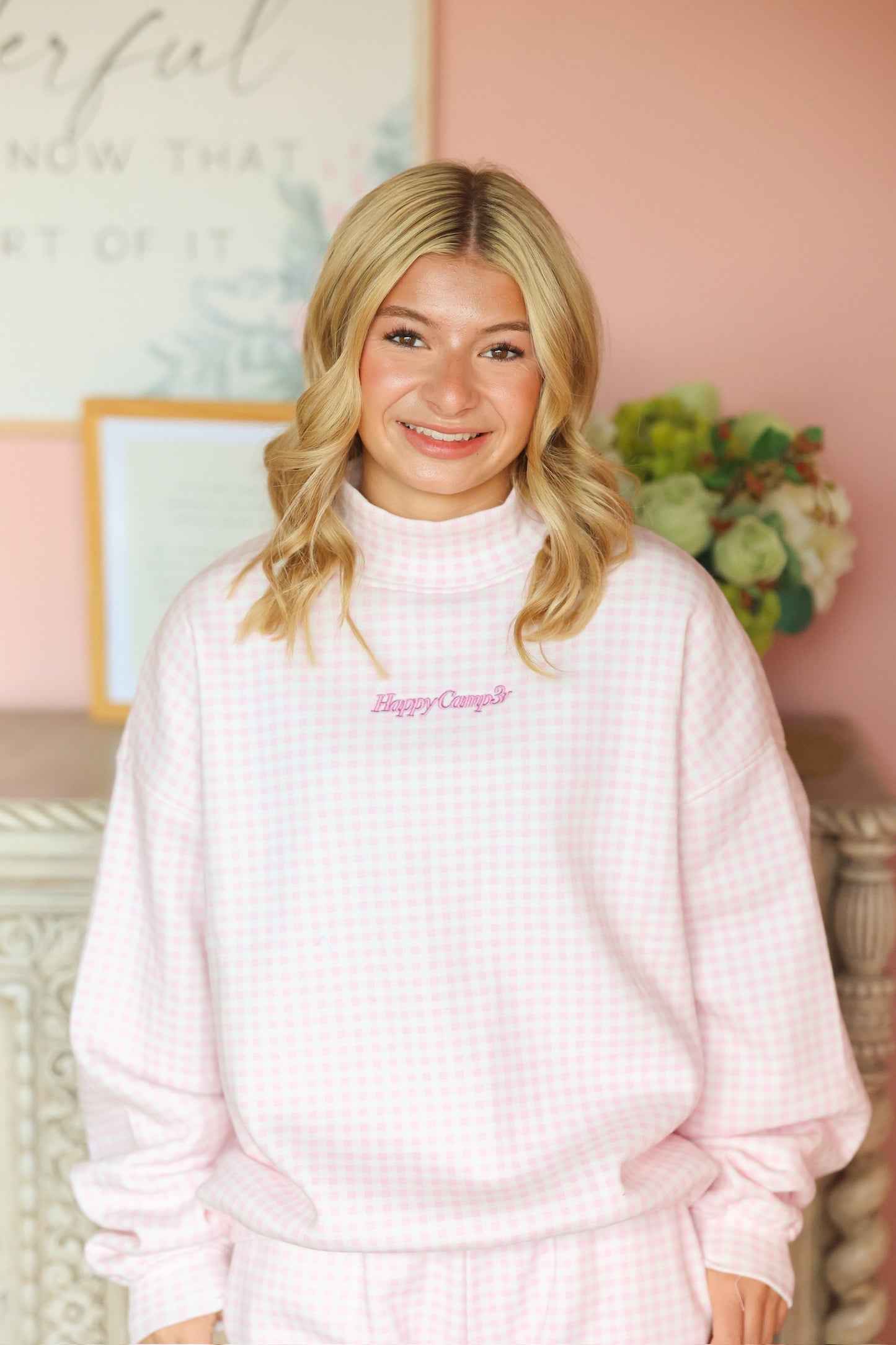 Happy Camper Pink Sweatshirt