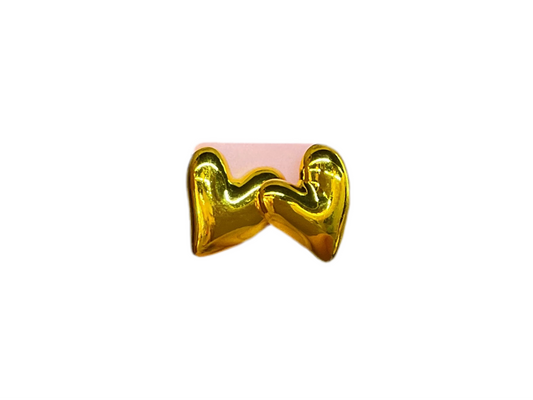 Large Metallic Heart Earrings
