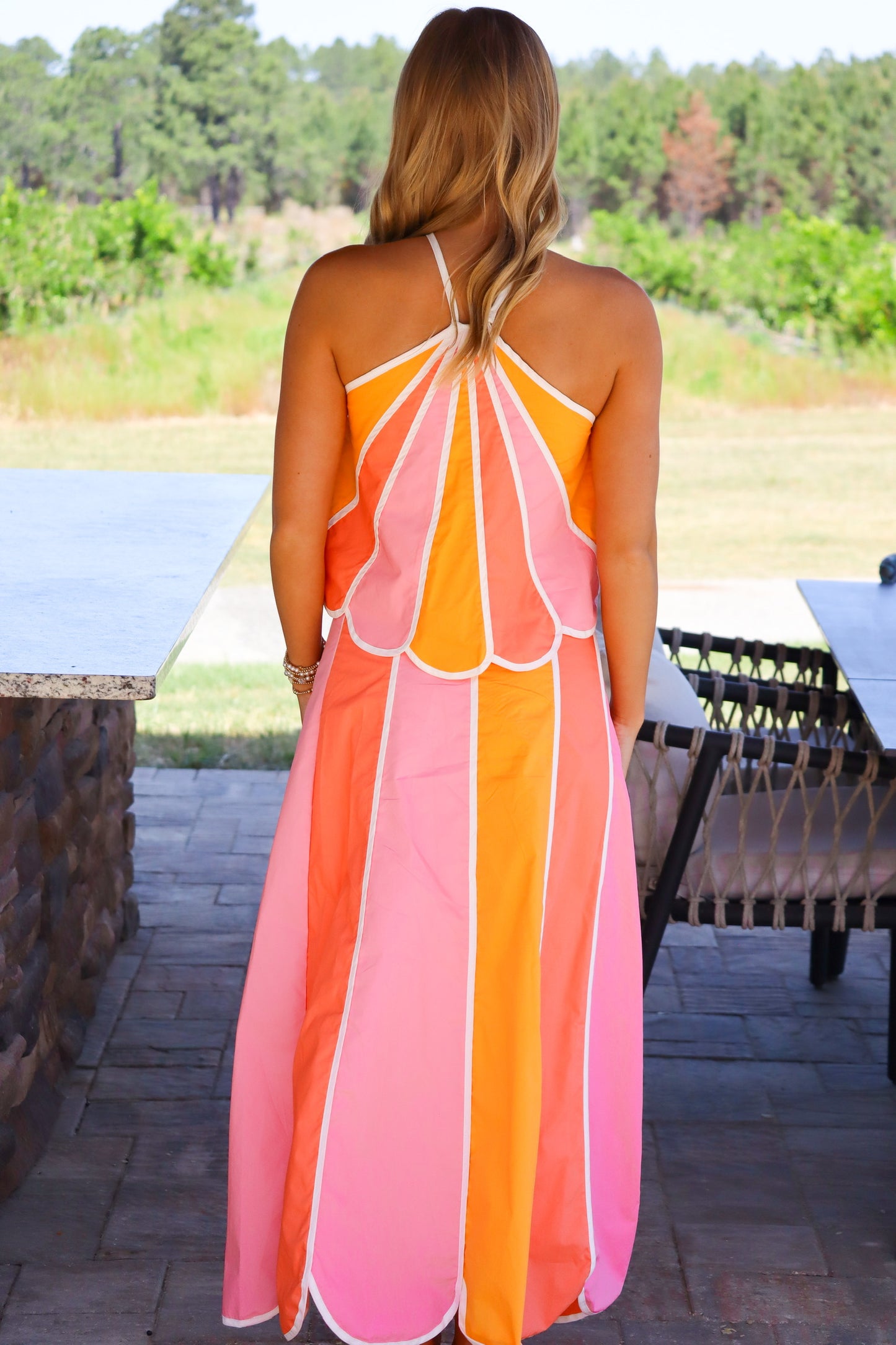 Peach Printed Set
