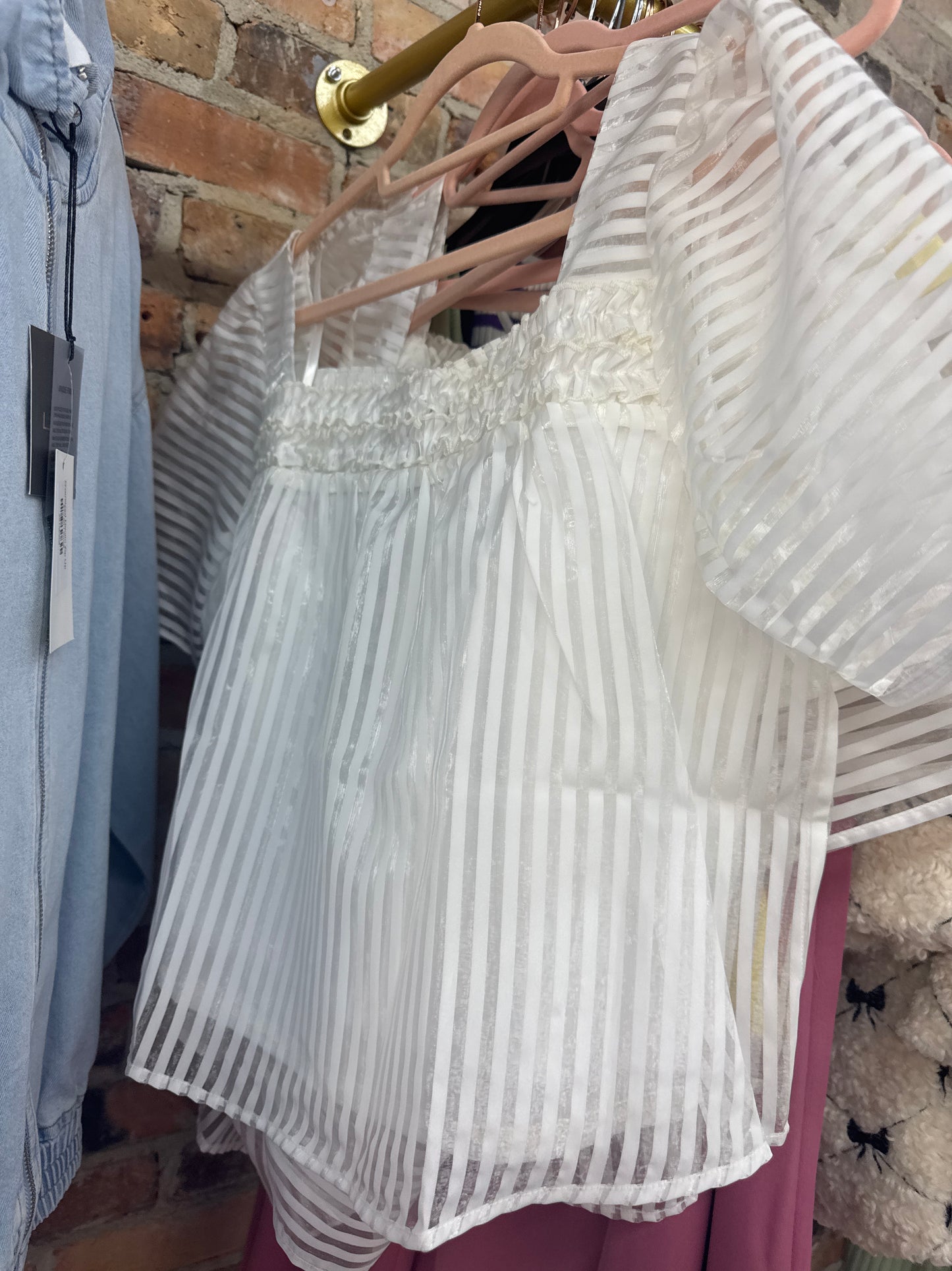 White baby doll blouse