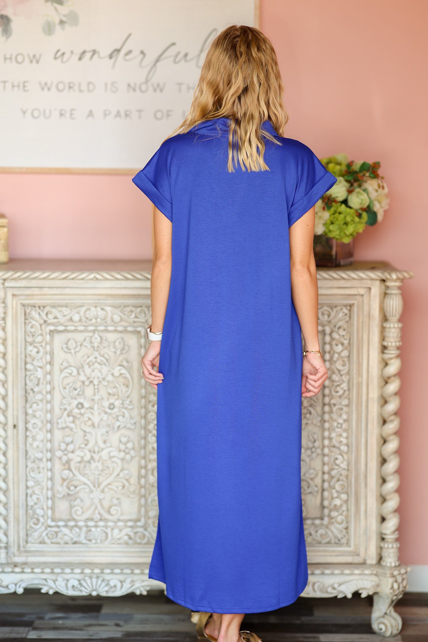 Royal Blue Scuba Midi Dress