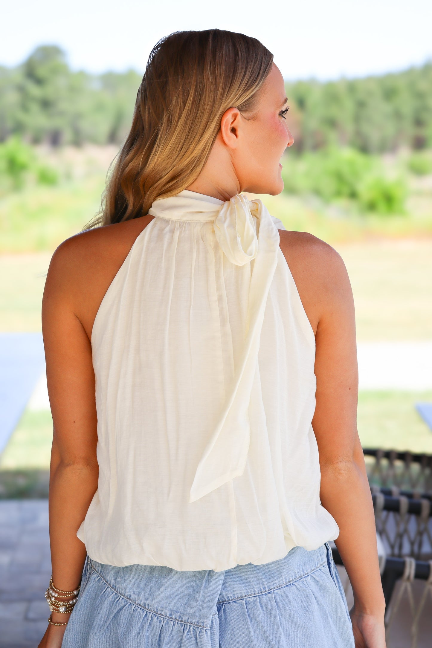 Cream Tie Top