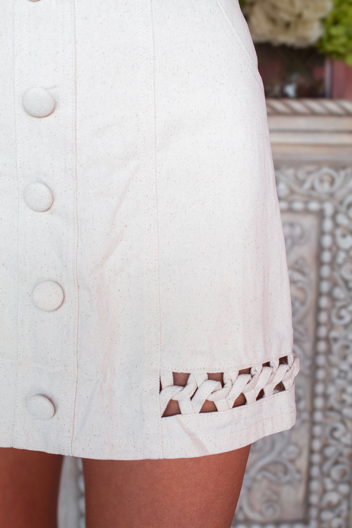 Cream button up set