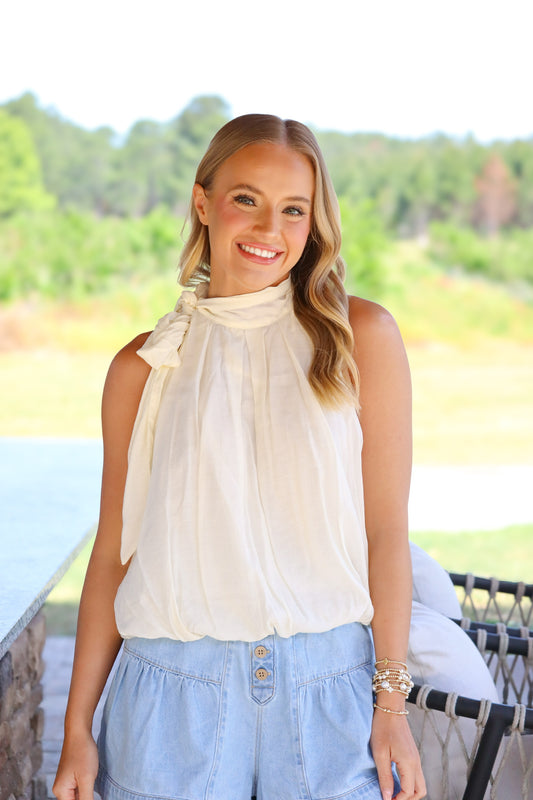 Cream Tie Top