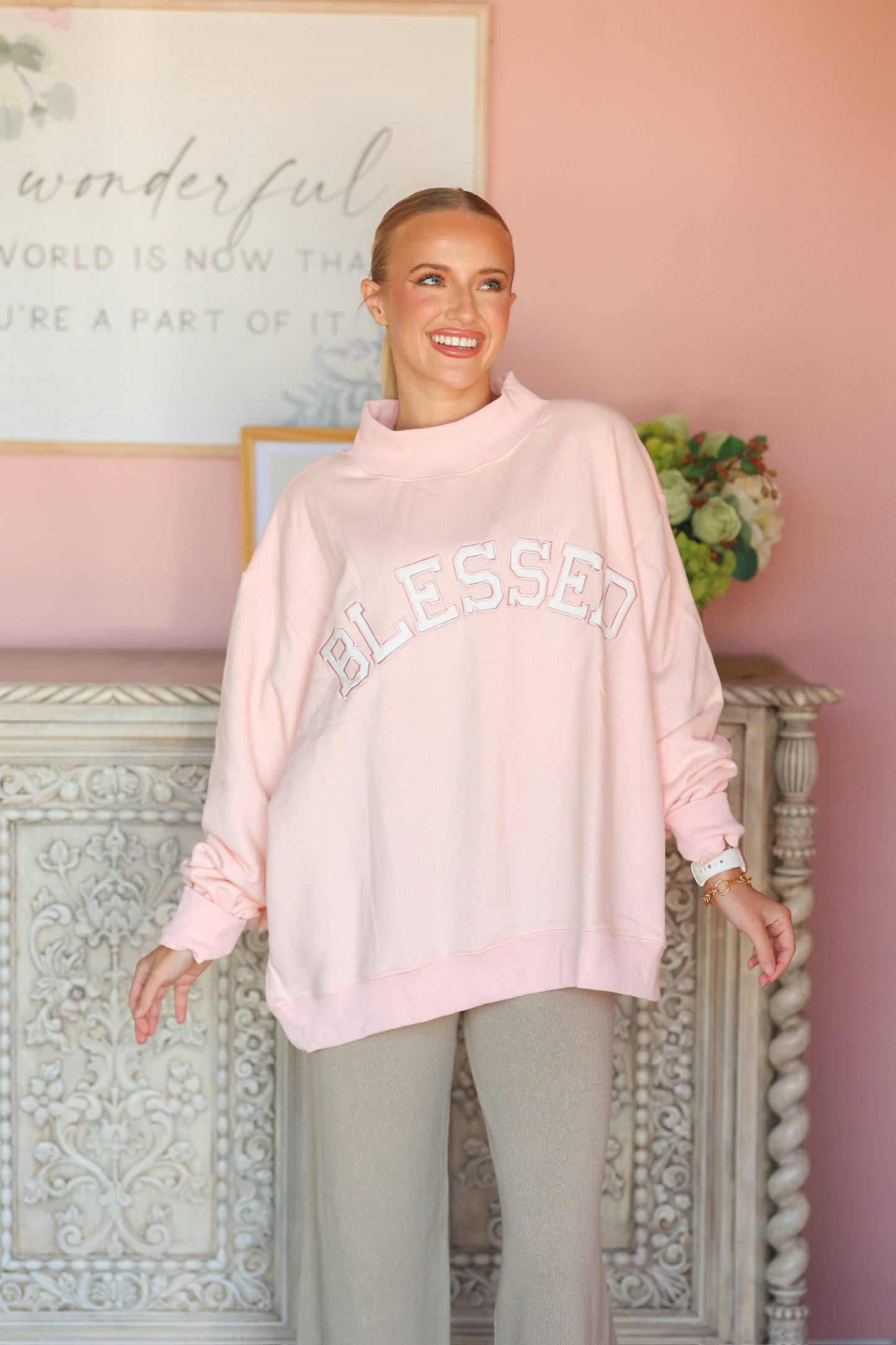 Blessed Mock Neck Sweatshirt