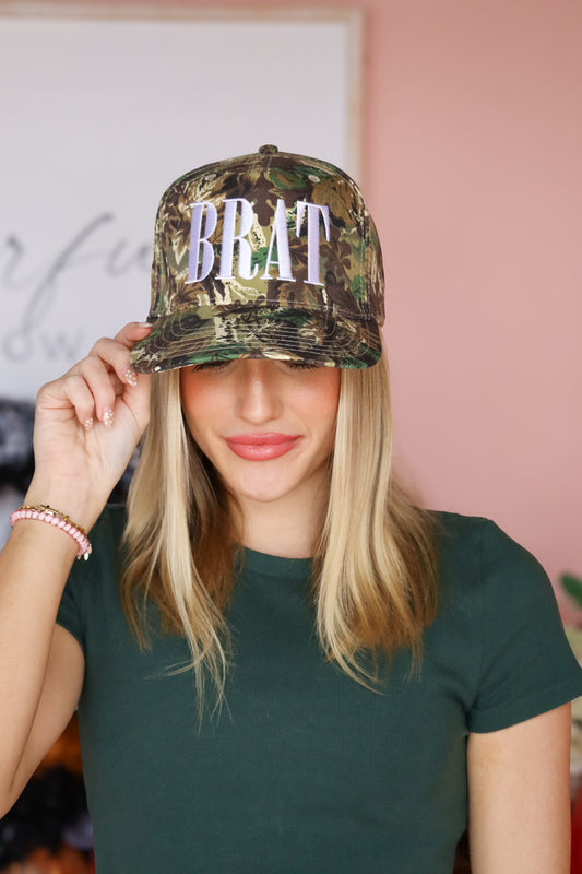 Camo Brat Embroidered Trucker Hat