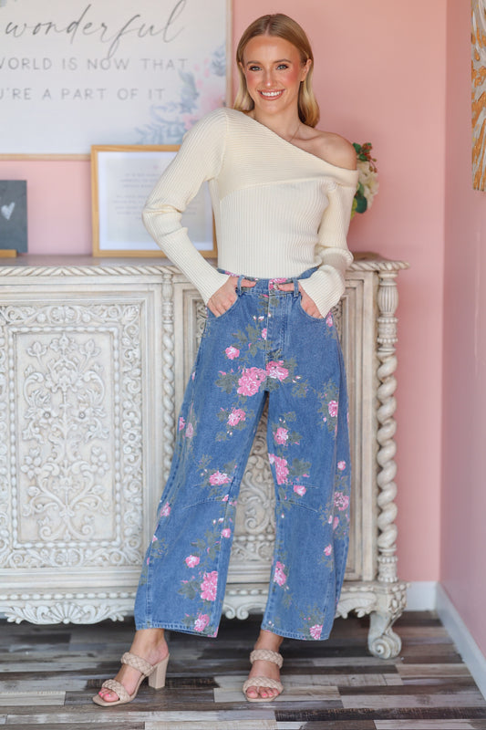One Shoulder Sweater Top