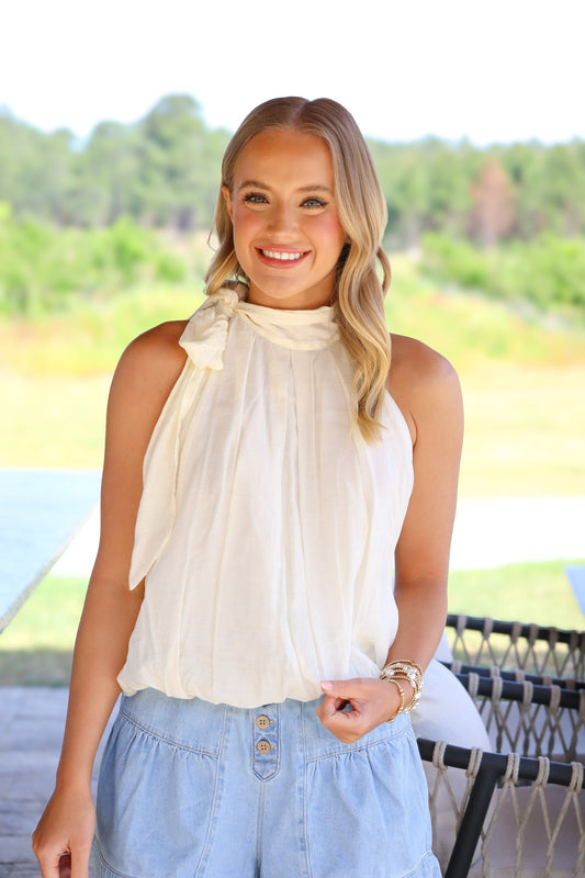 Cream Tie Top