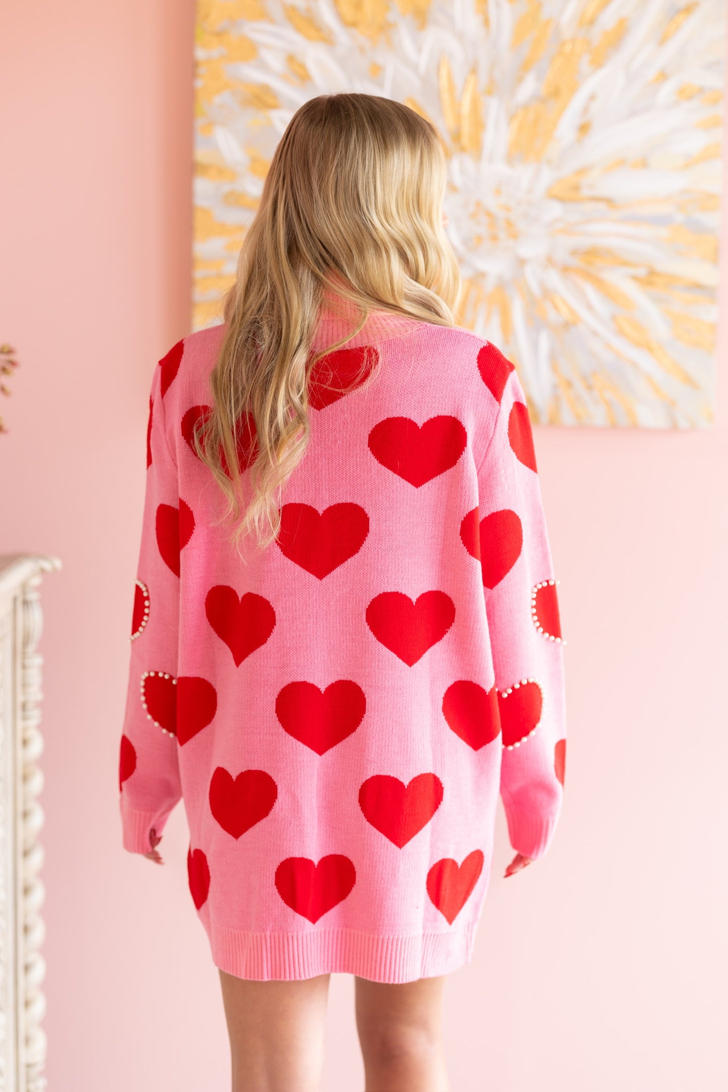 Pink and Red Hearts Sweater Tunic