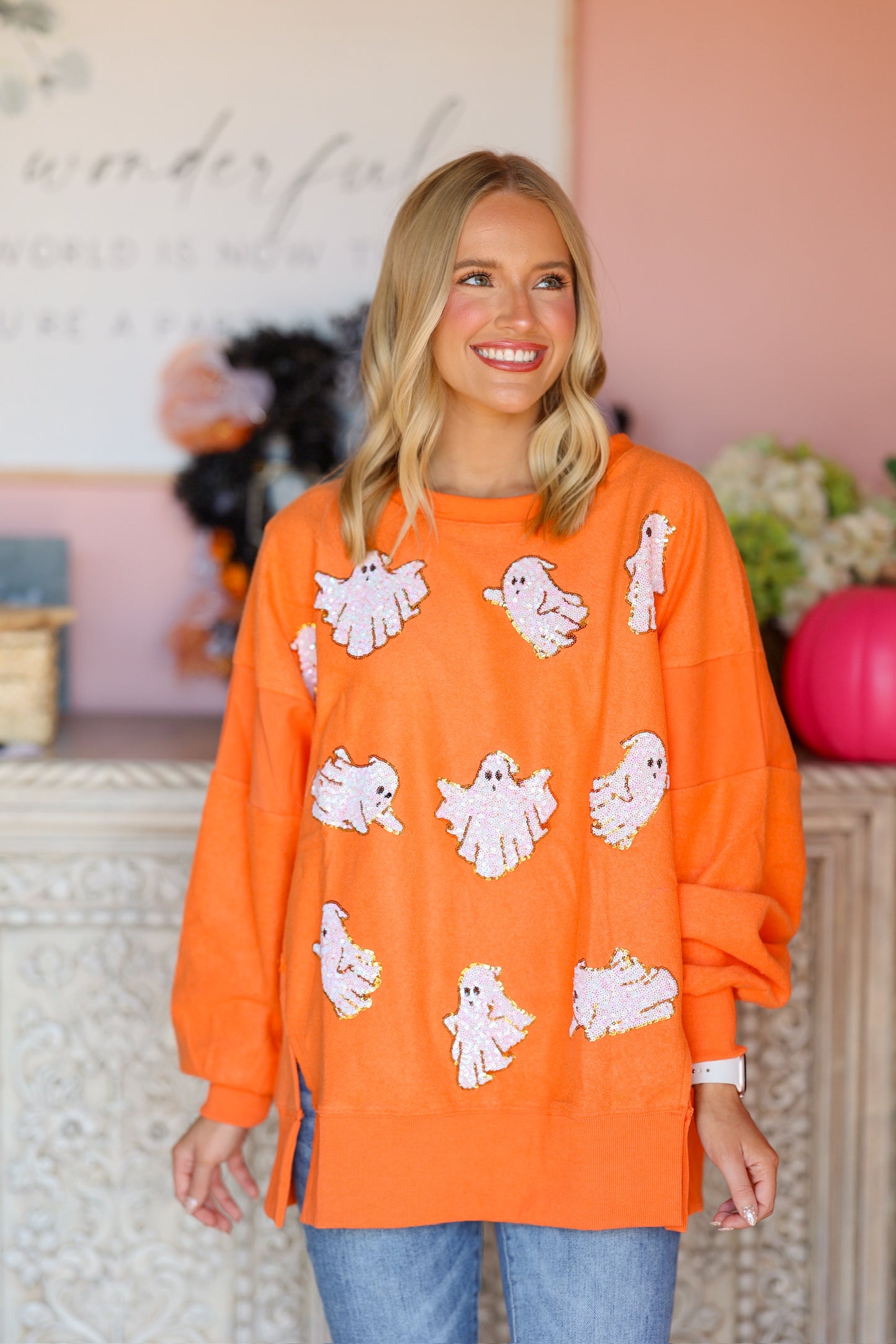 Orange Ghost Sweatshirt