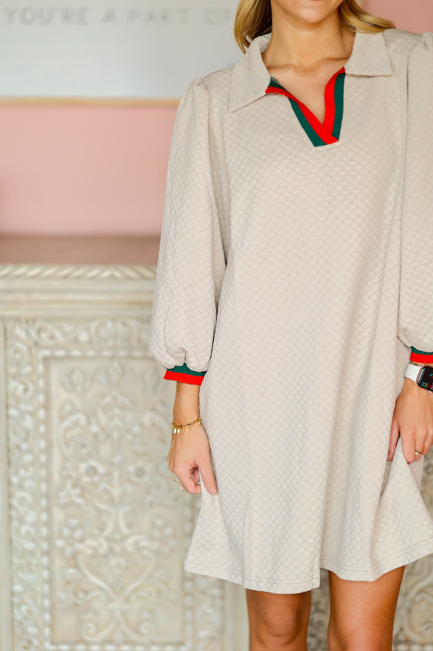 Beige Pattern Dress
