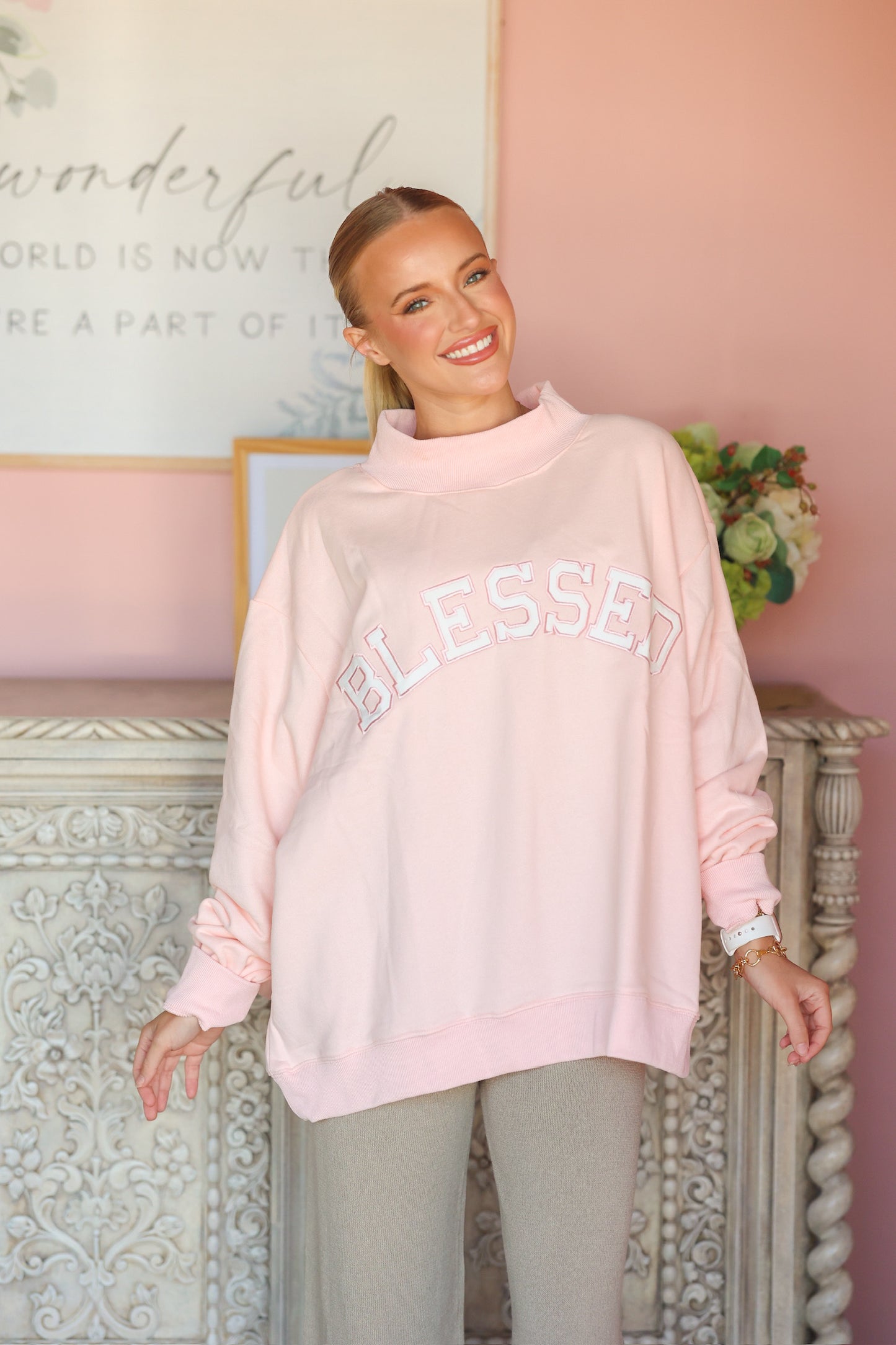 Blessed Mock Neck Sweatshirt