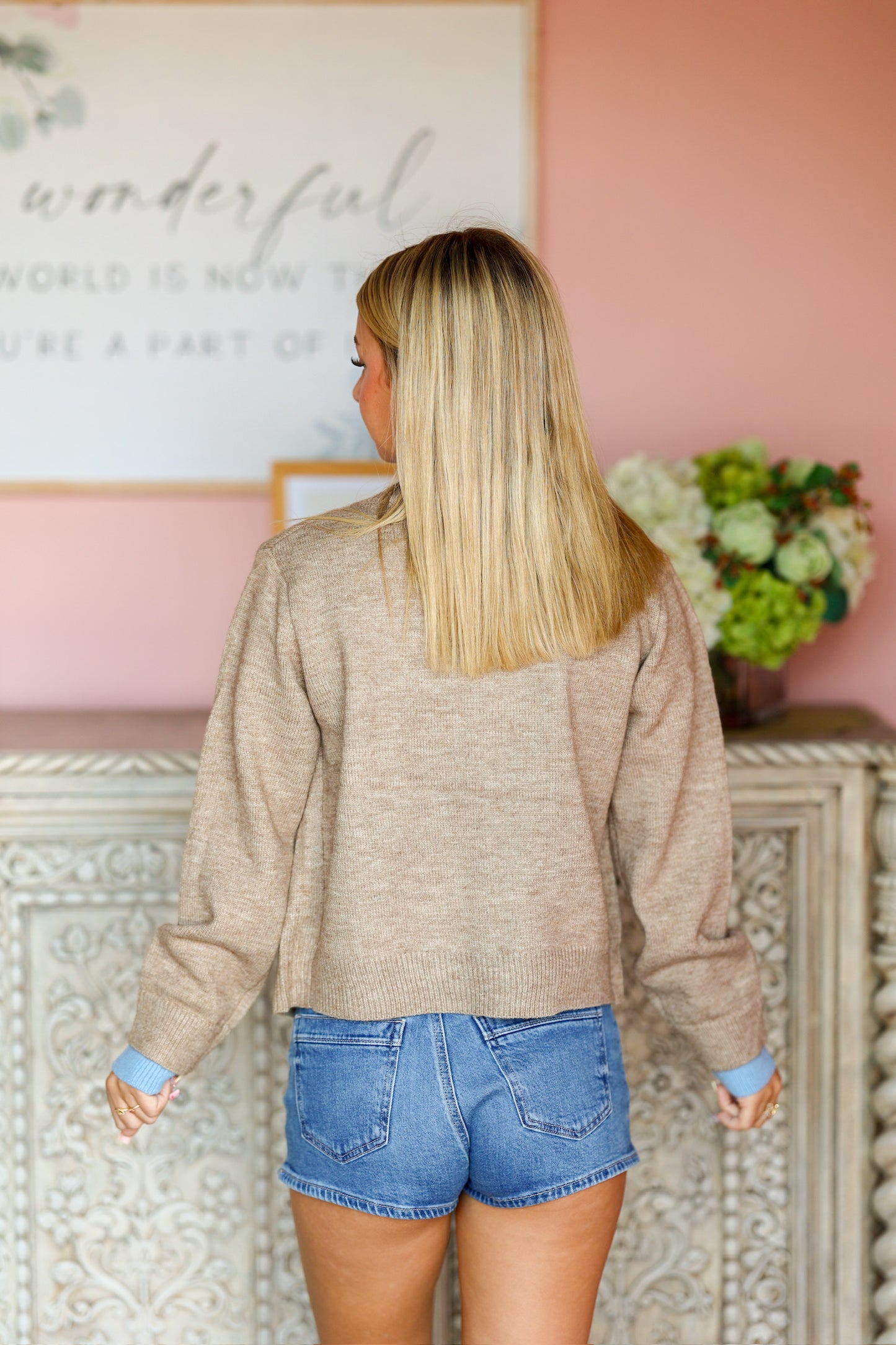 Mocha/Blue Cardigan