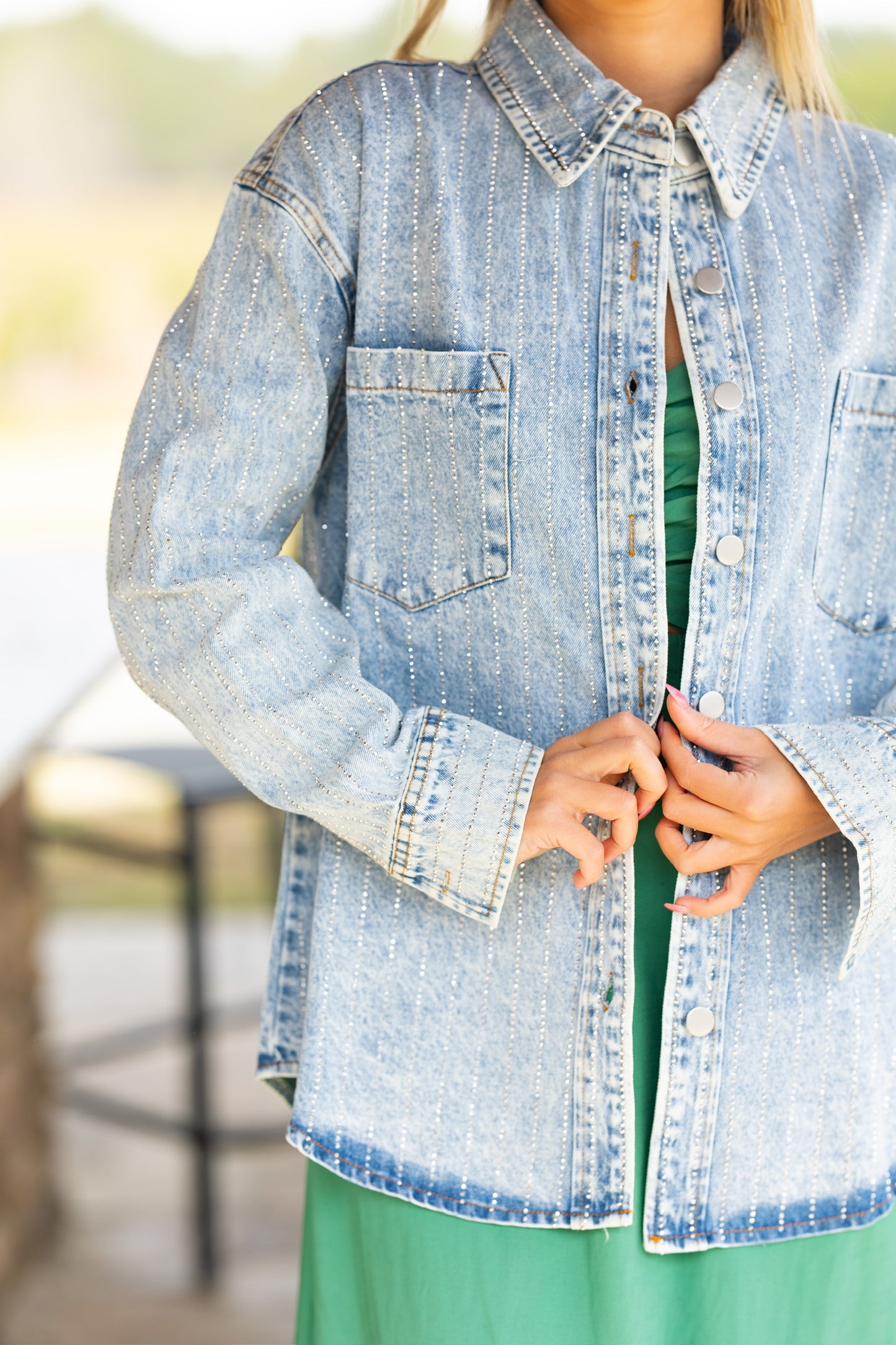 Silver Studded Denim Jacket