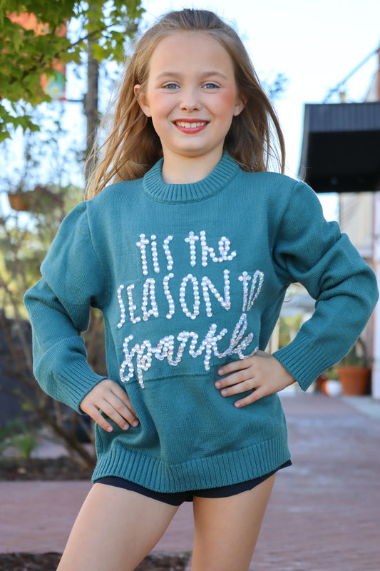 Kids Tis The Season To Sparkle Crystal Sweater