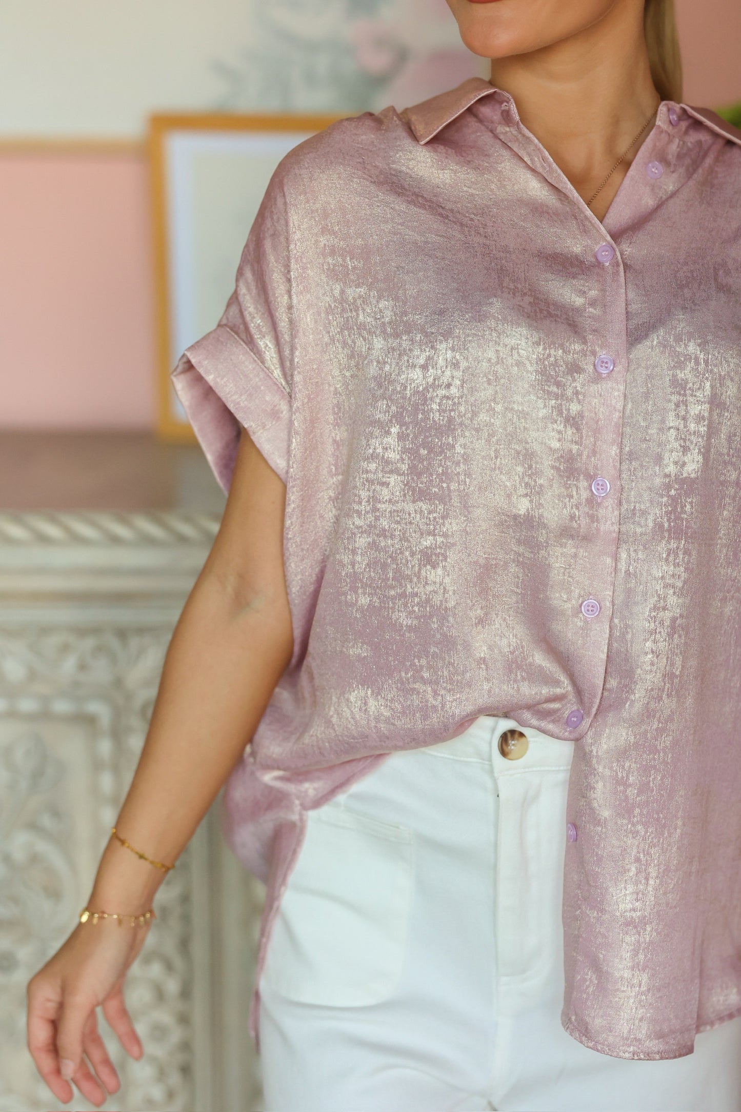 Rose Gold Shimmer Top