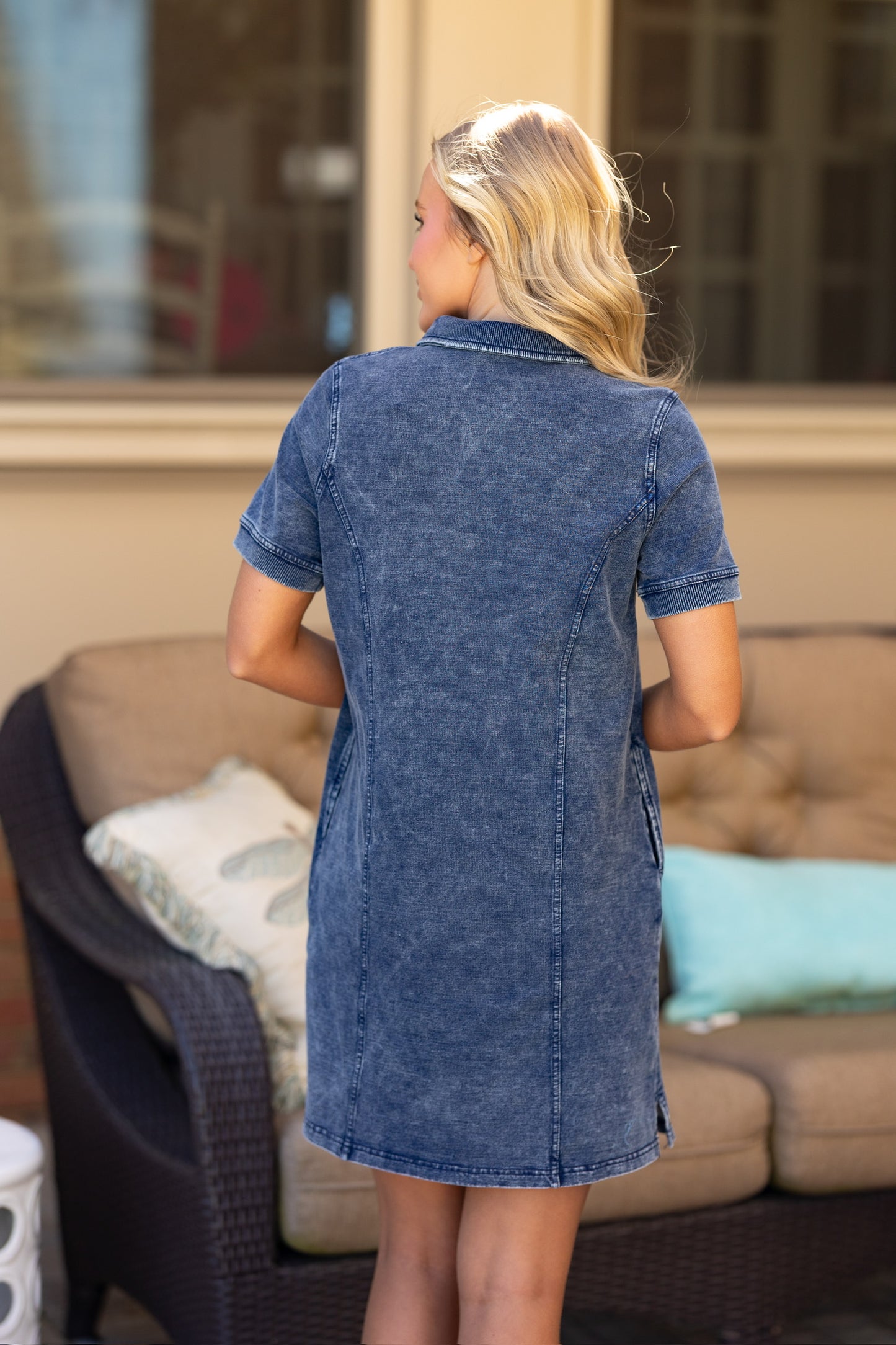 Denim zip dress