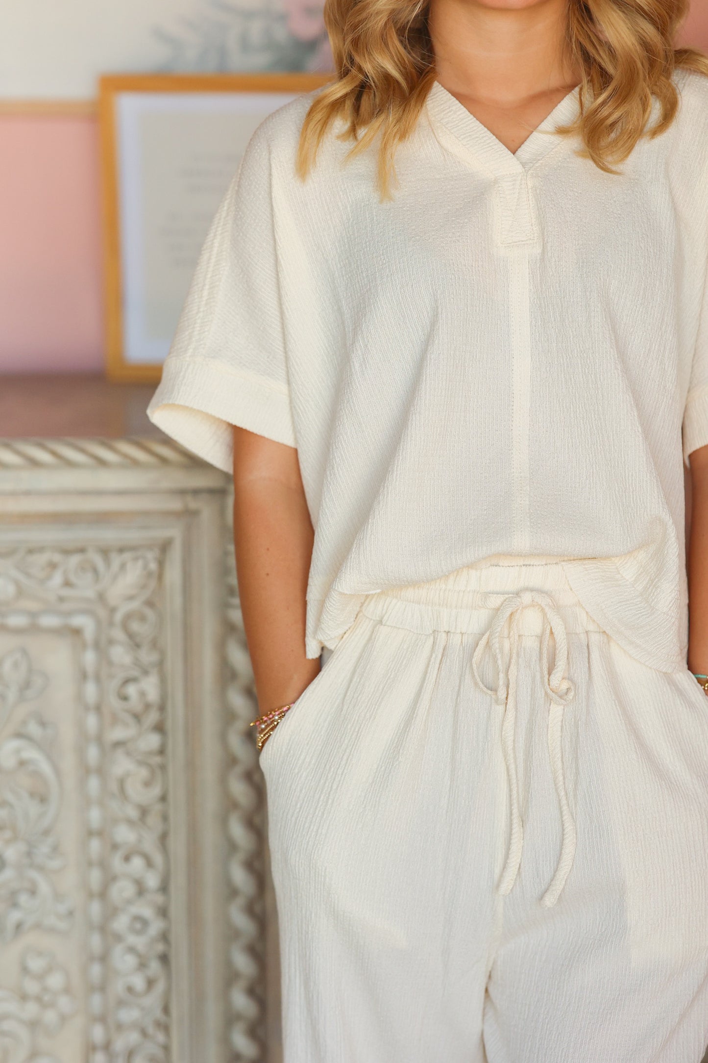 Cream Knit Set