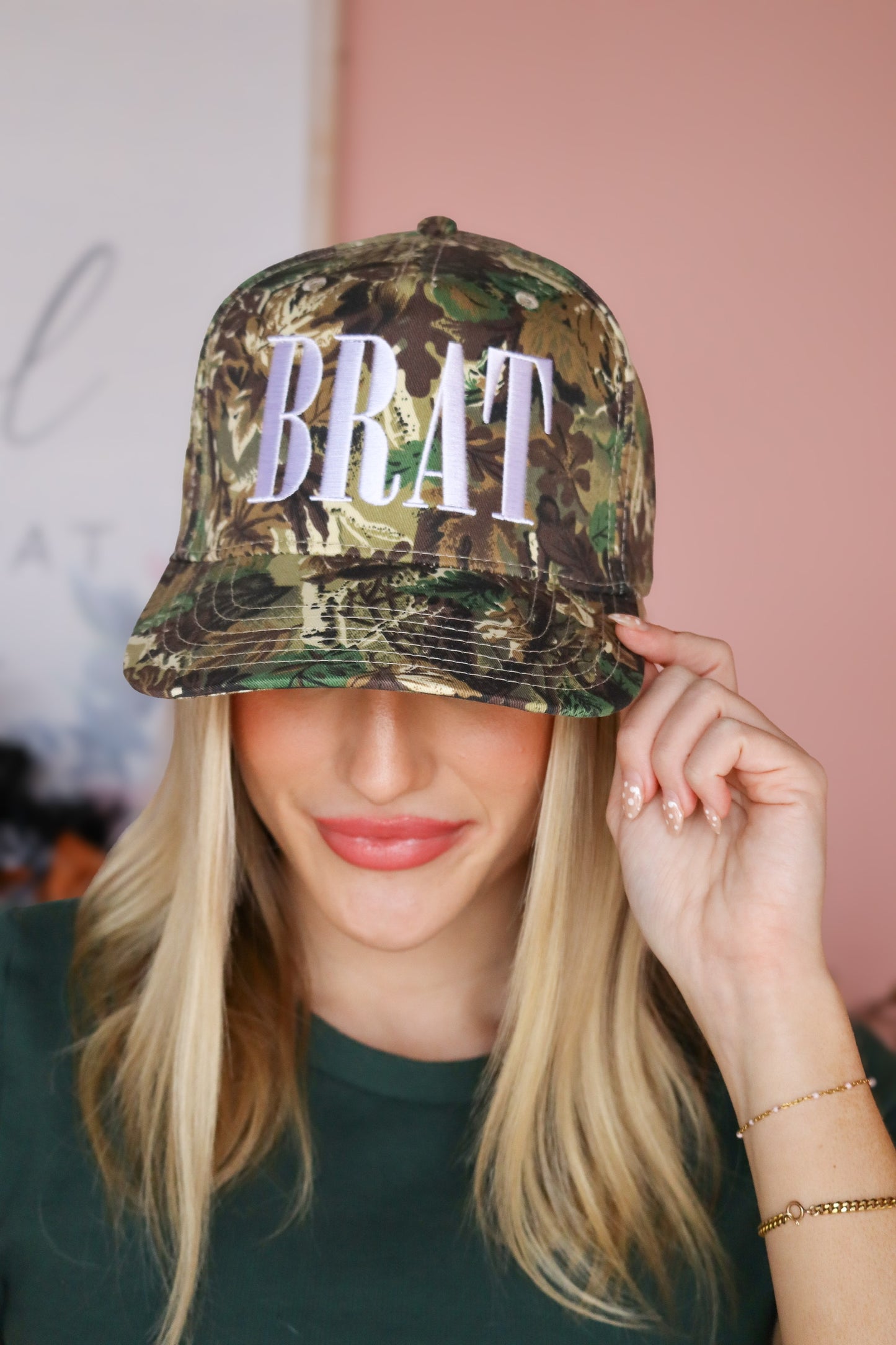 Camo Brat Embroidered Trucker Hat