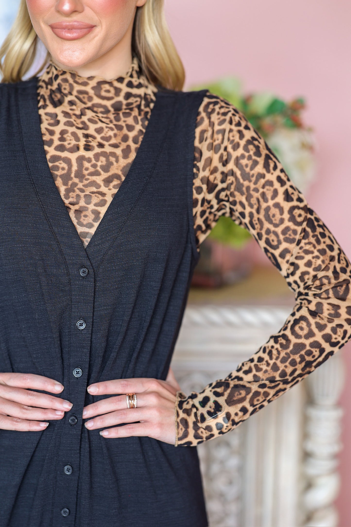Leopard Long Sleeve Layering Top
