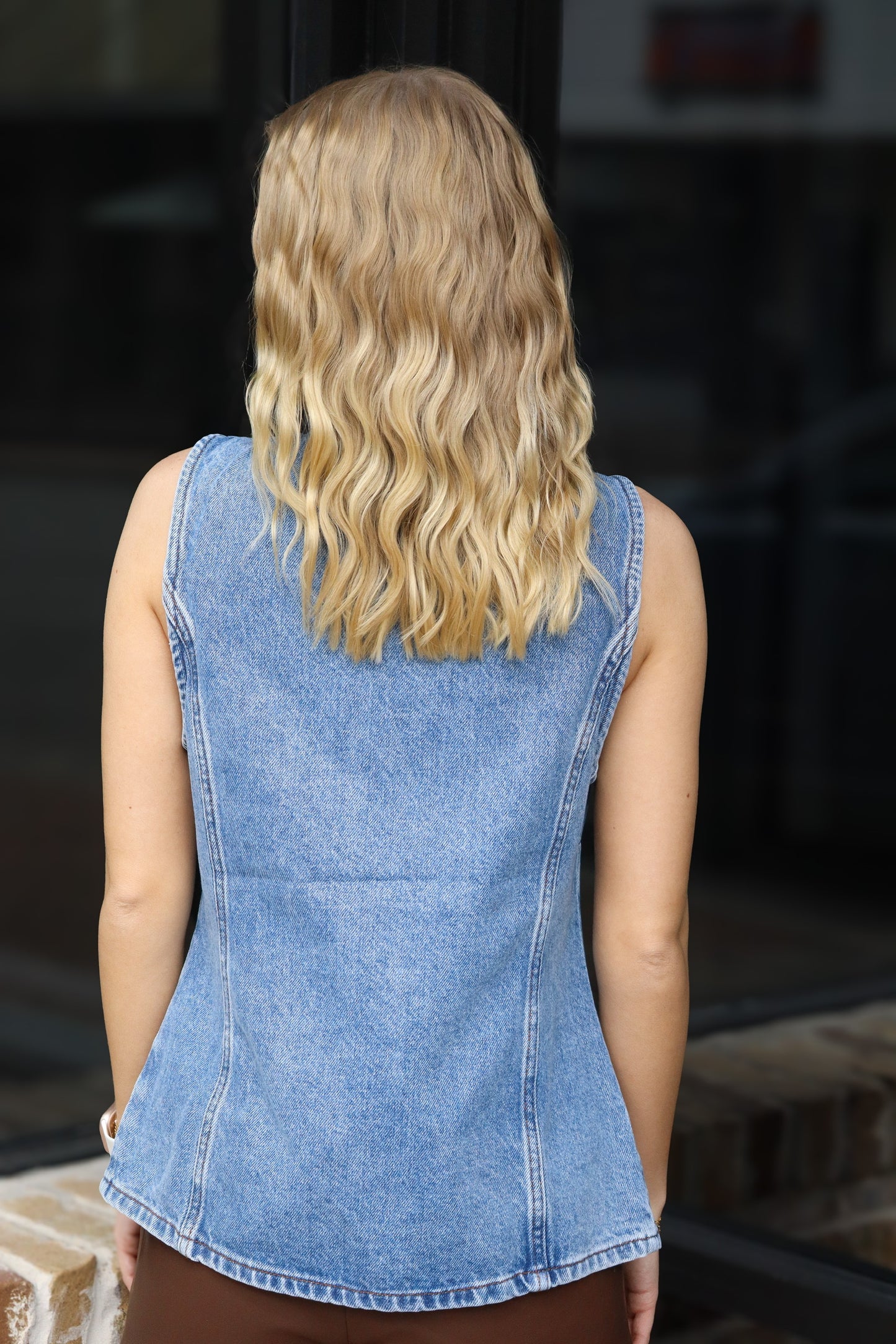 Button Down Denim Vest