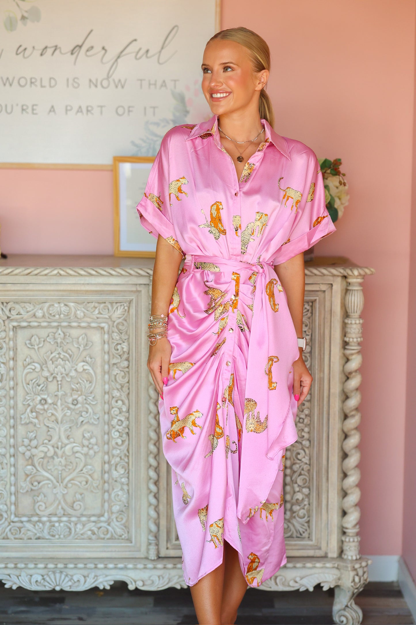 Pink Leopard Dress