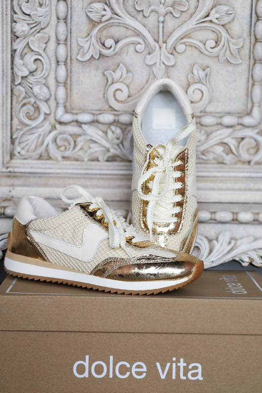 Gold Woven Sneakers