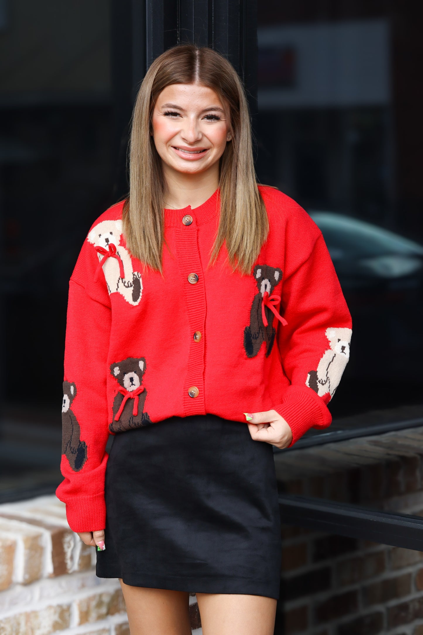 Red Teddy Cardigan