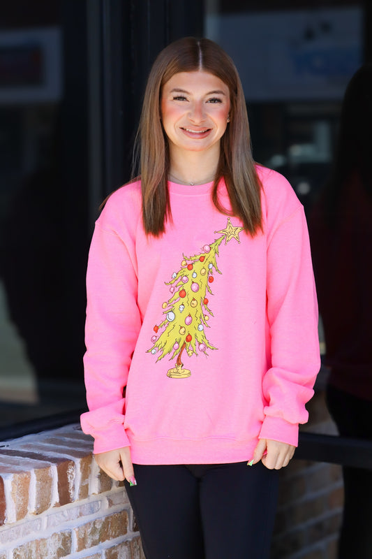 Grinch tree sweatshirt