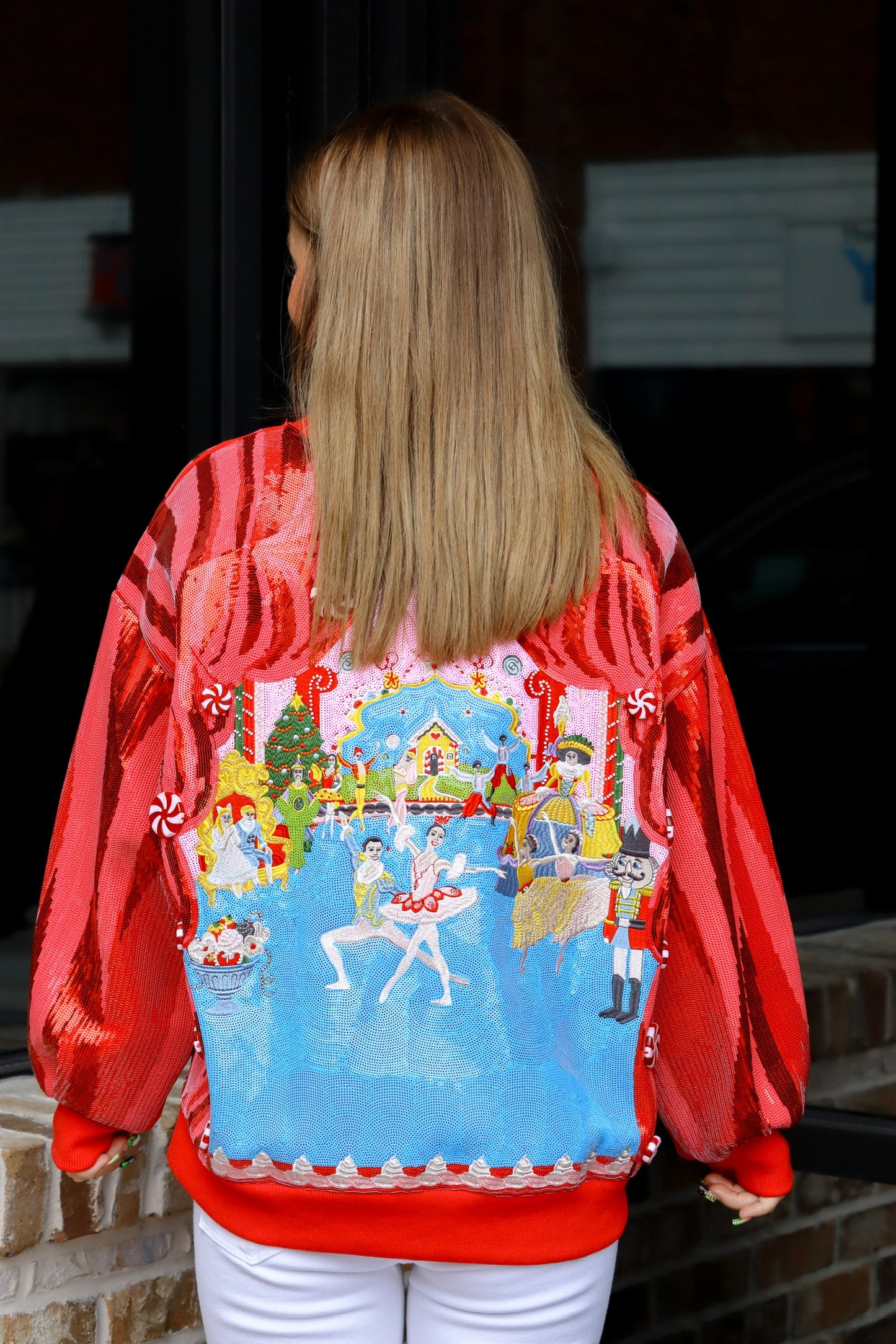 QOS Red Nutcracker Ballet Sweatshirt