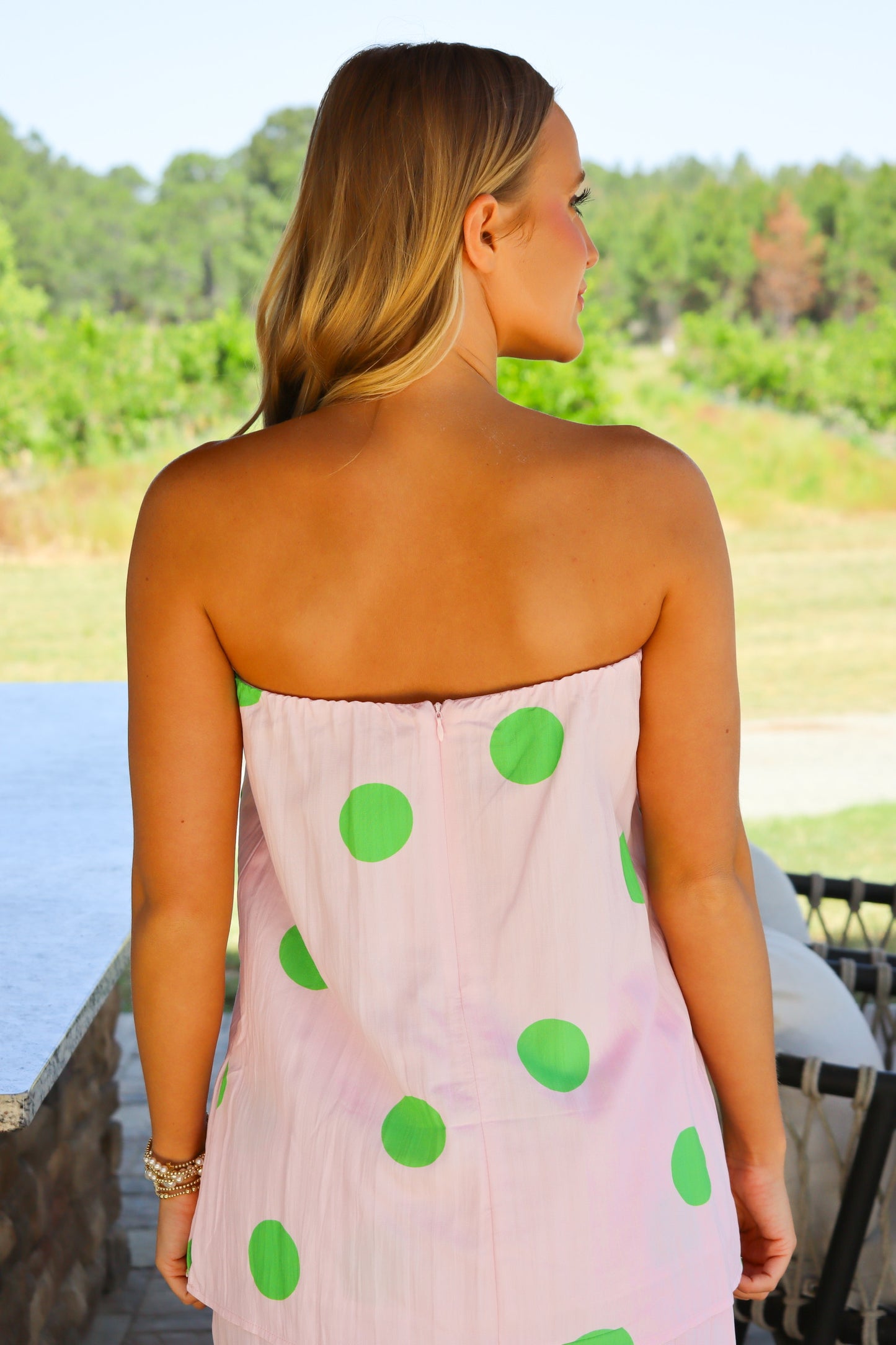 Pink & Green Polka Dot Set