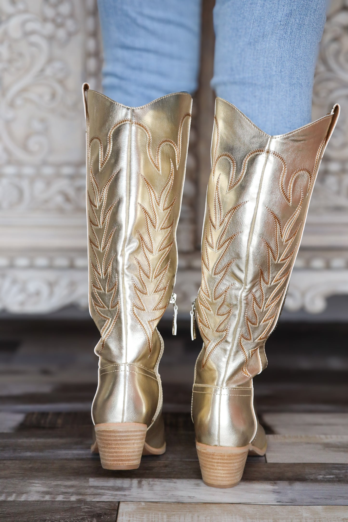 Gold Cowgirl Boots