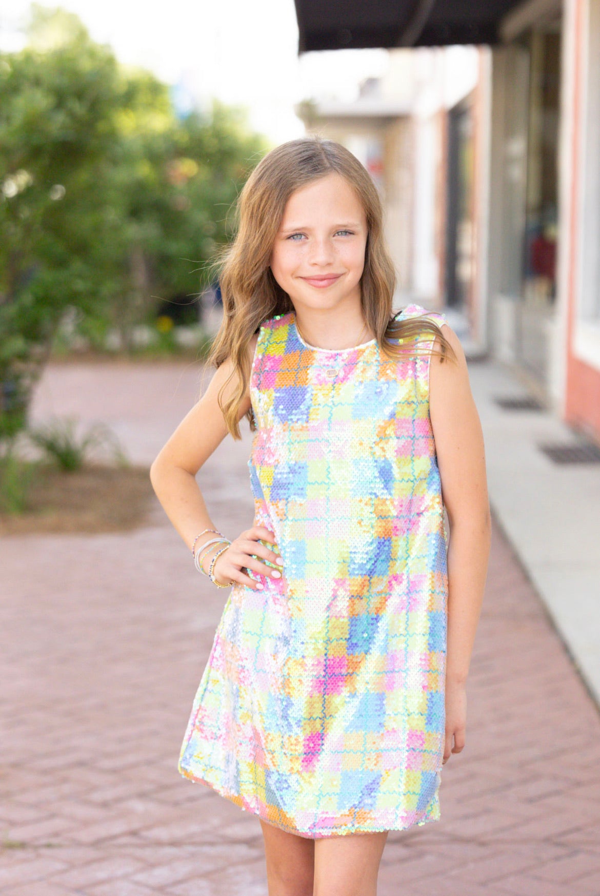 kids sequin rainbow dress