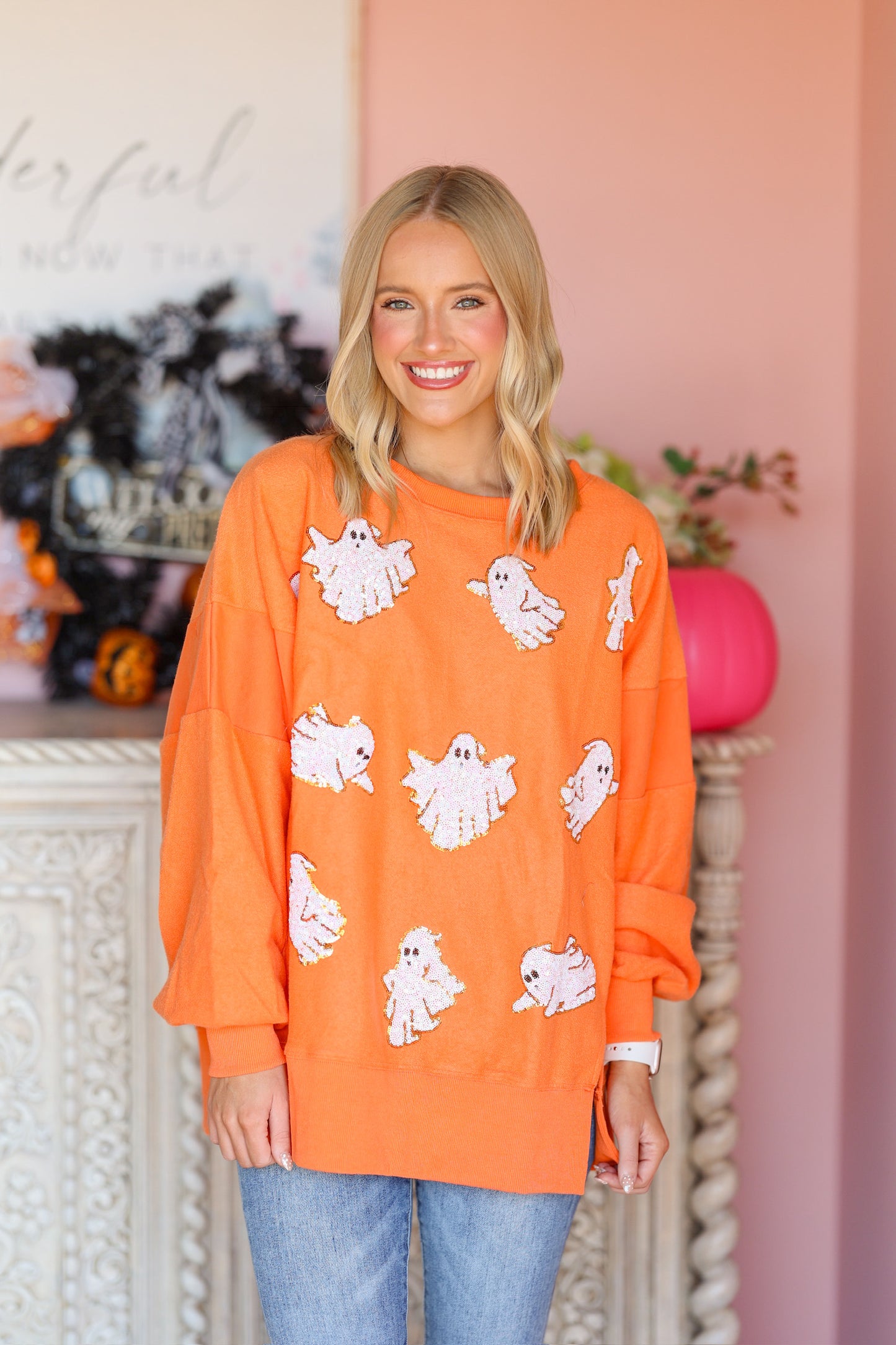 Orange Ghost Sweatshirt
