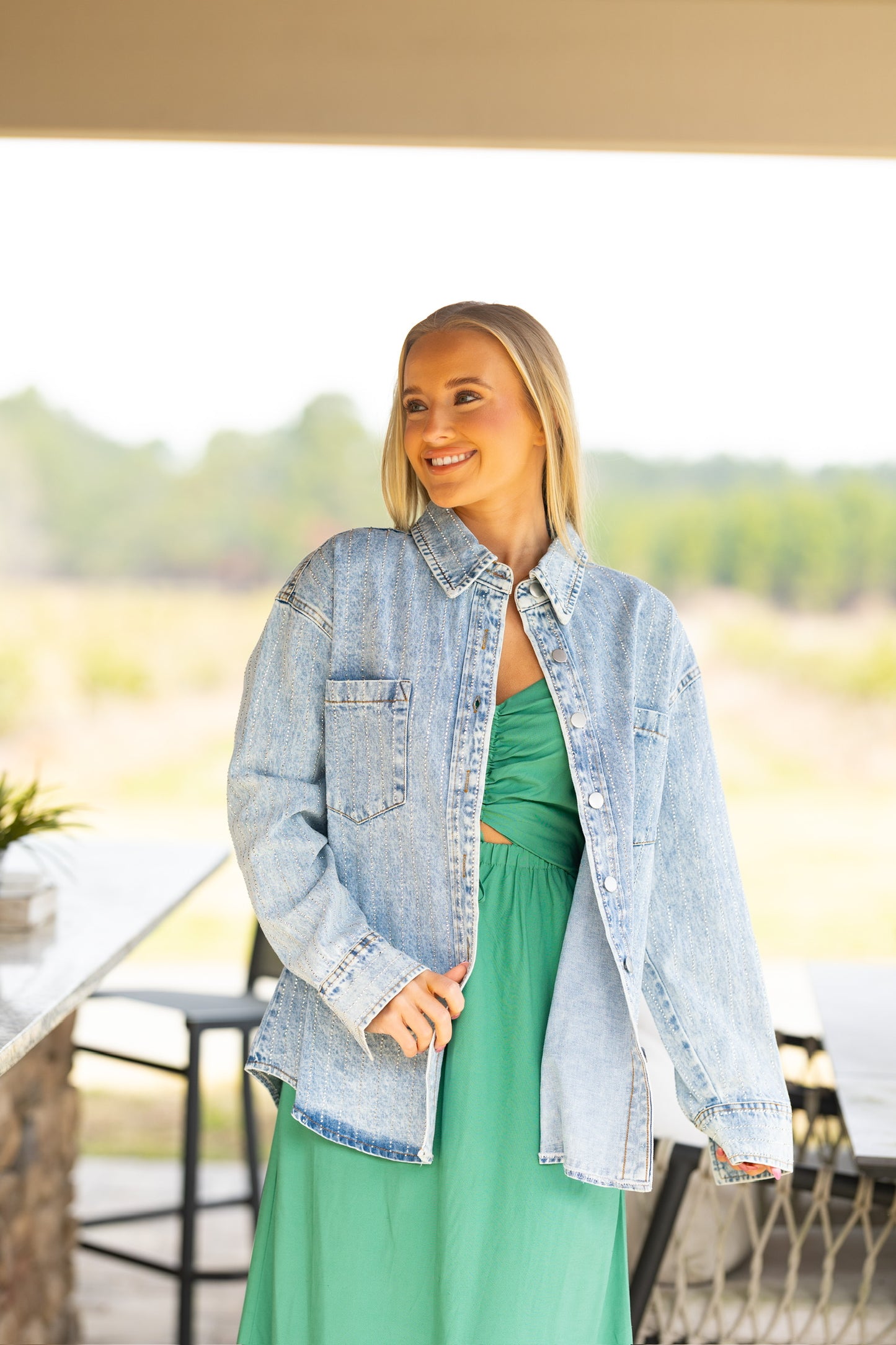 Silver Studded Denim Jacket