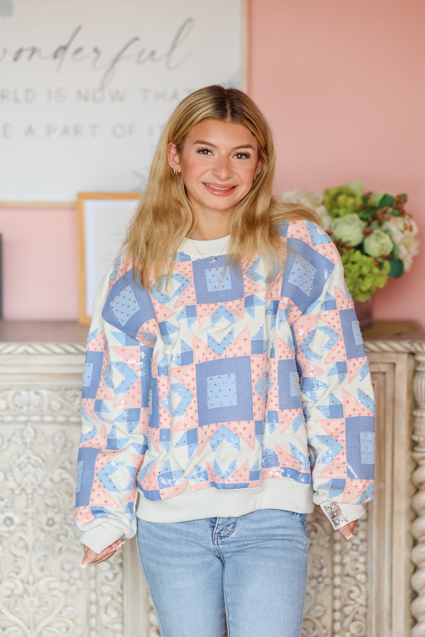 QOS Patchwork Sweatshirt