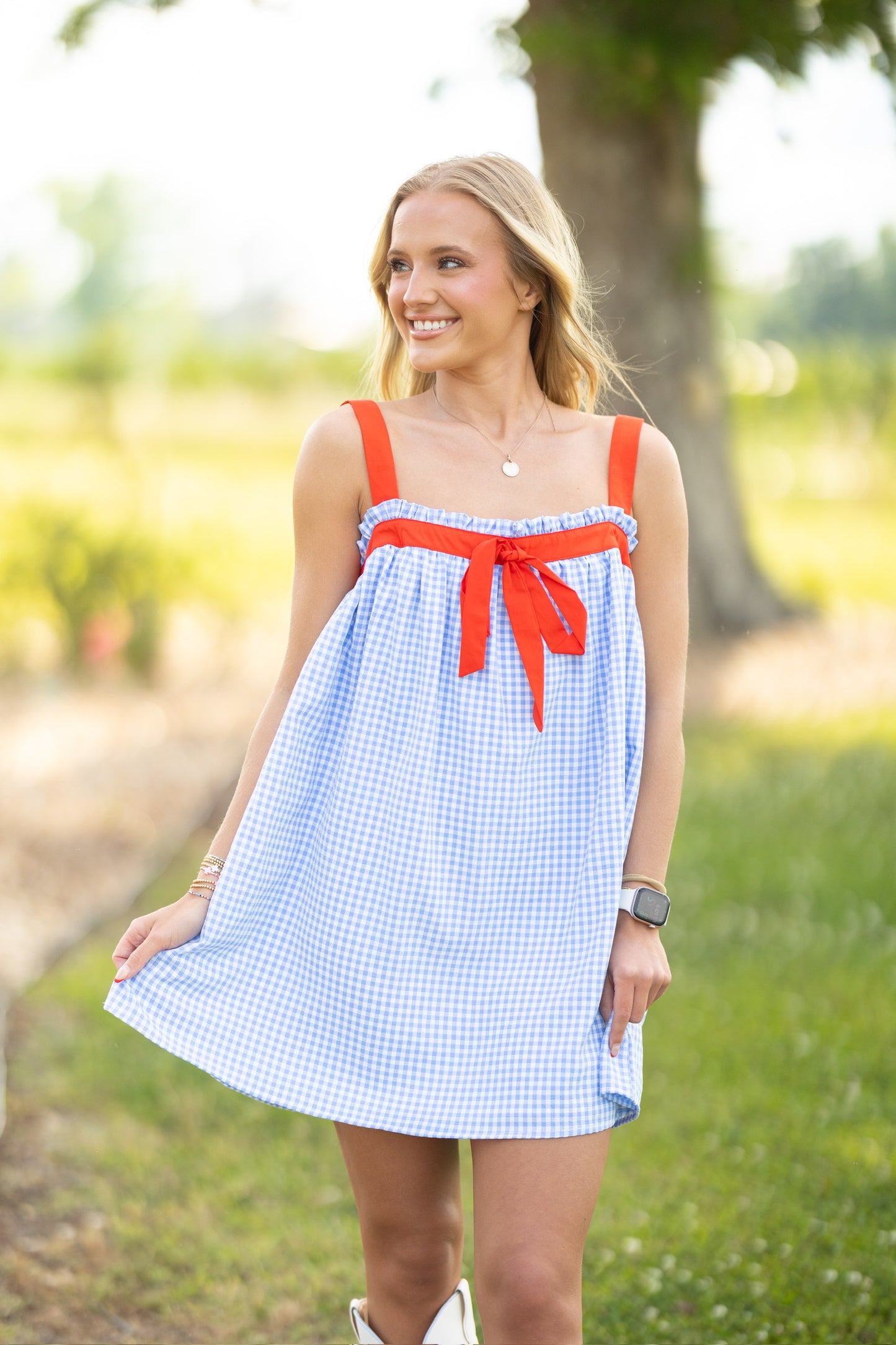 Plaid Babydoll Mini Dress