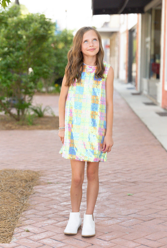 kids sequin rainbow dress