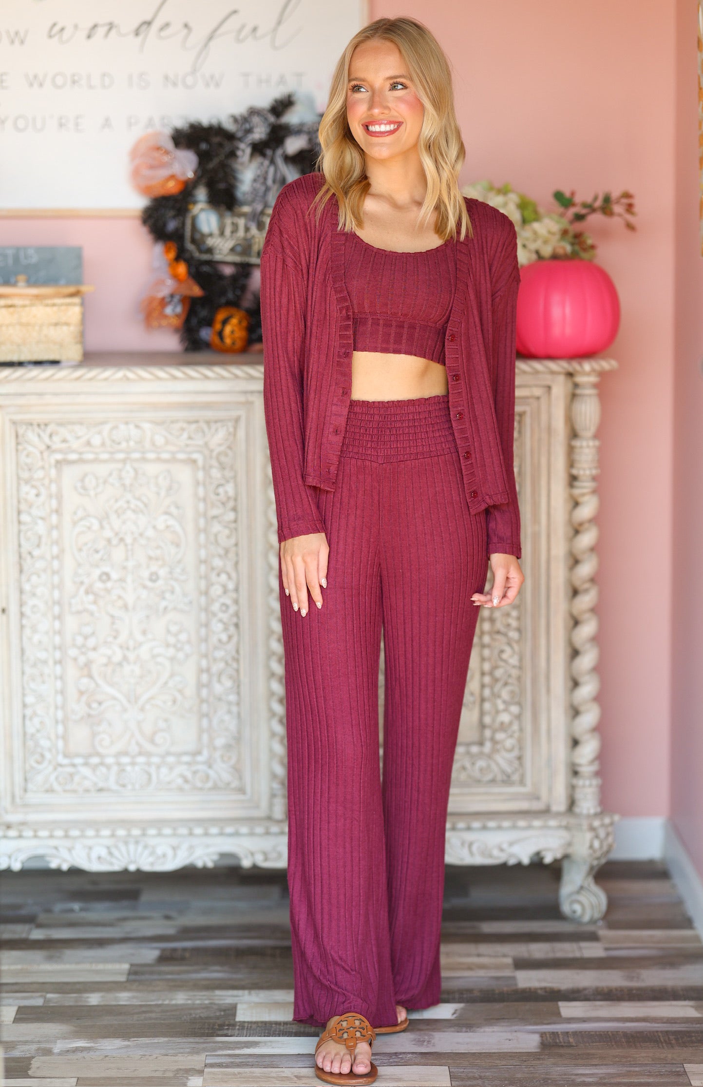 Dawn Smocked Rib Pant