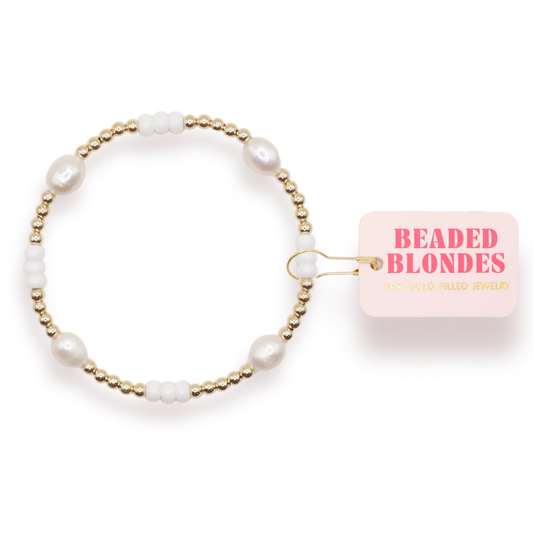 Beaded Blonde Pearl Poppi Bracelet
