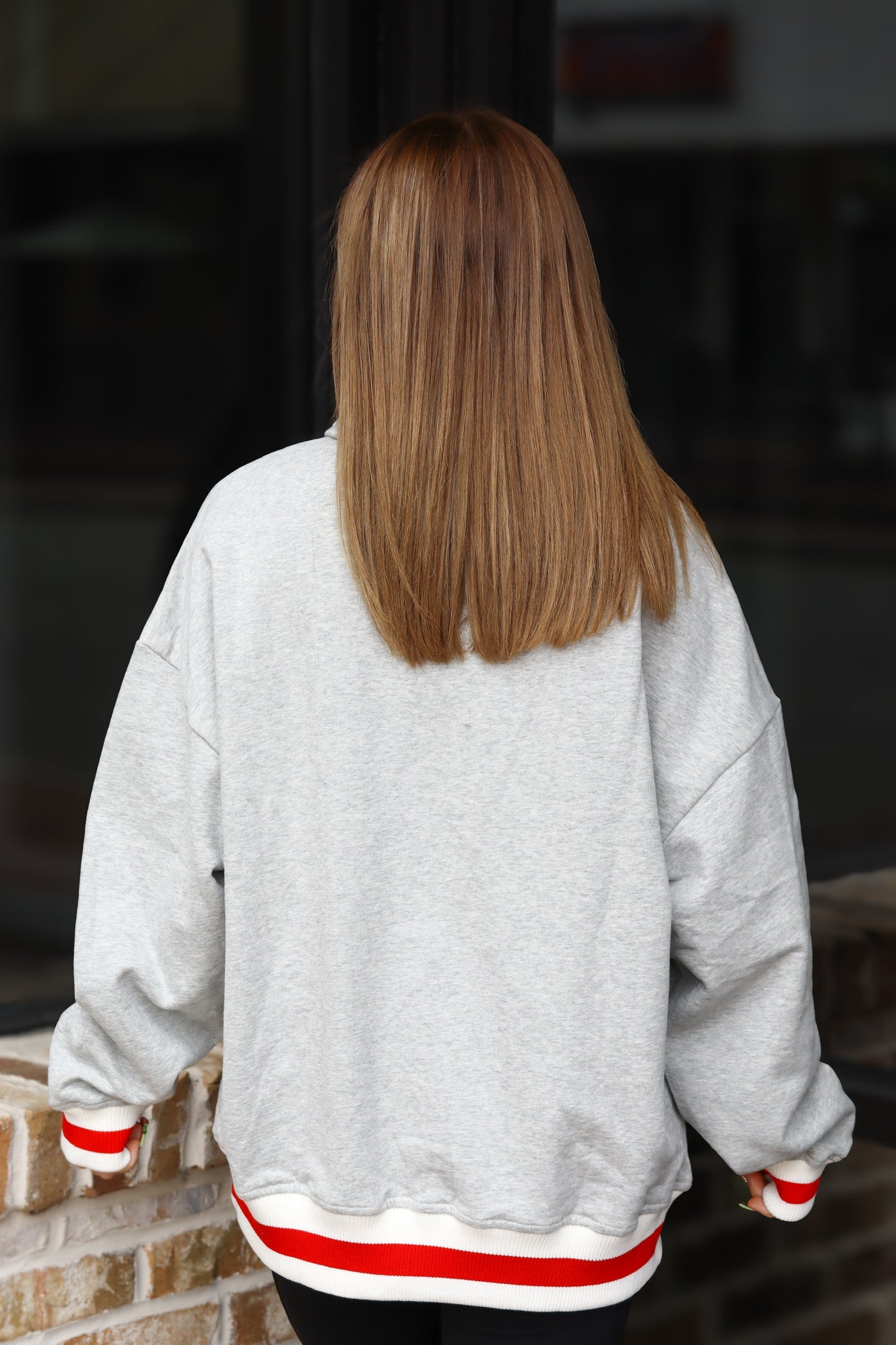 Grey Georgia Stripe Sweatshirt