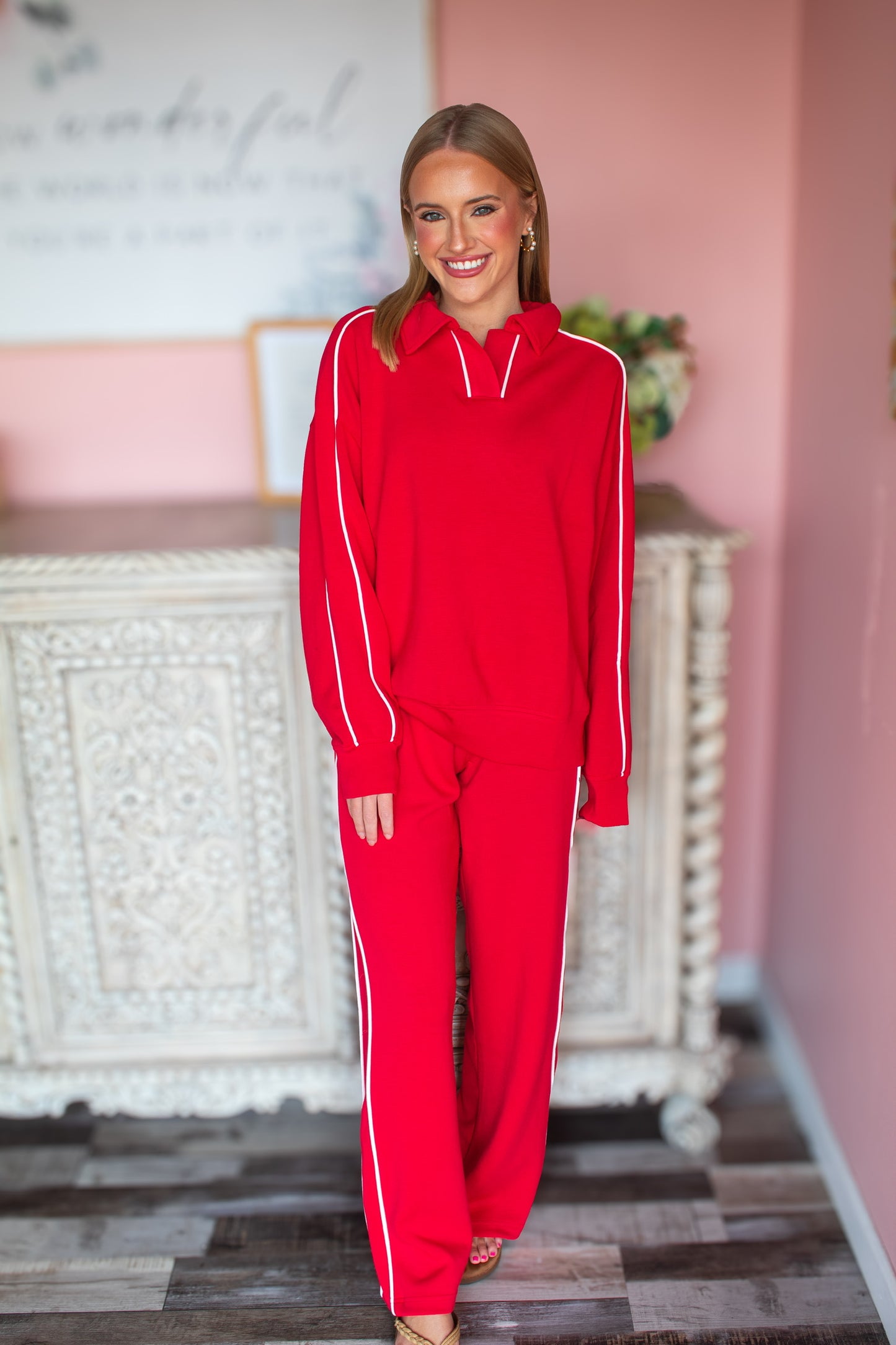 Red Piping Set